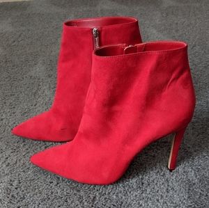 Jessica Simpson Paytie Faux Suede Ankle Boots (Red) 12 US / 44 EU
